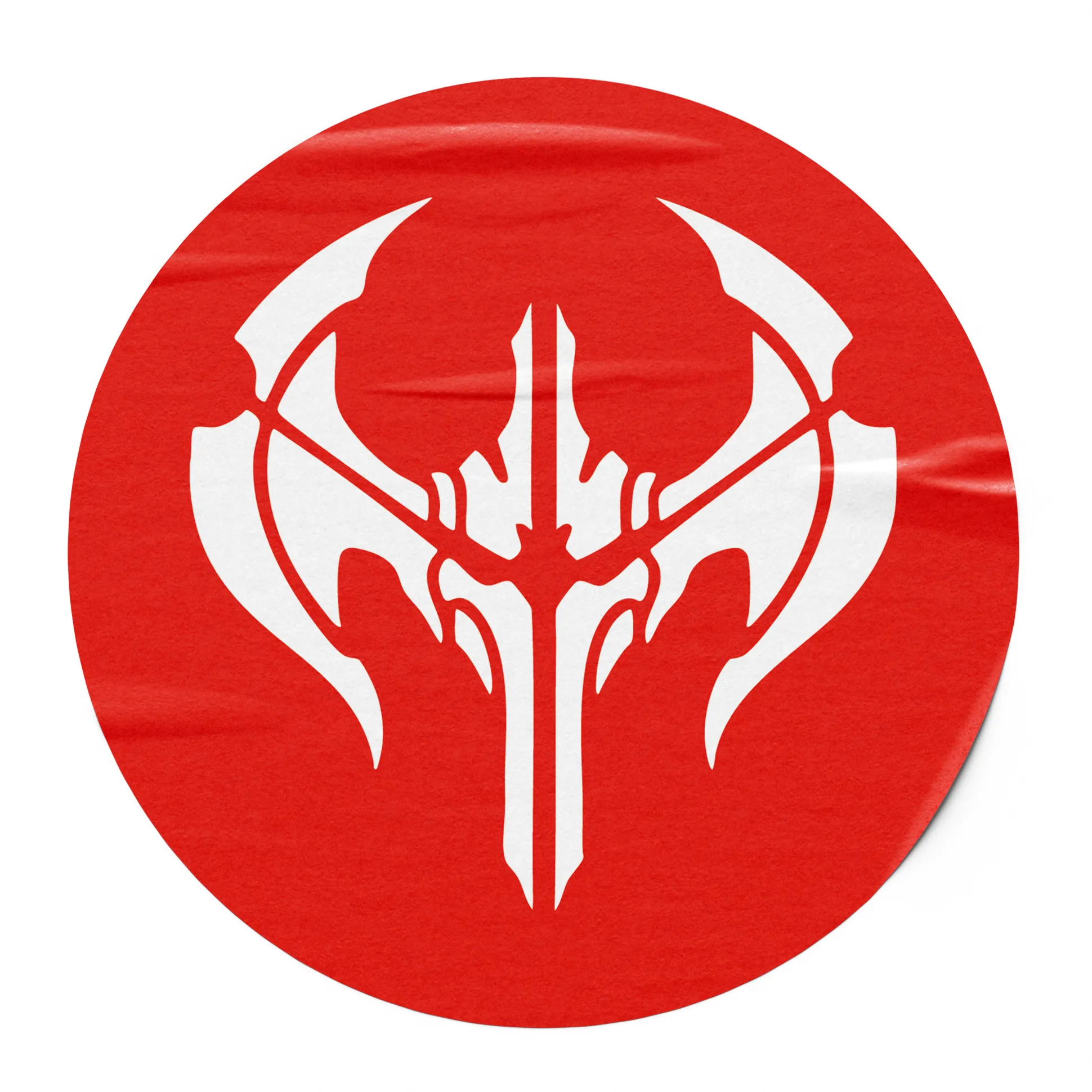 Un mockup d'un sticker.